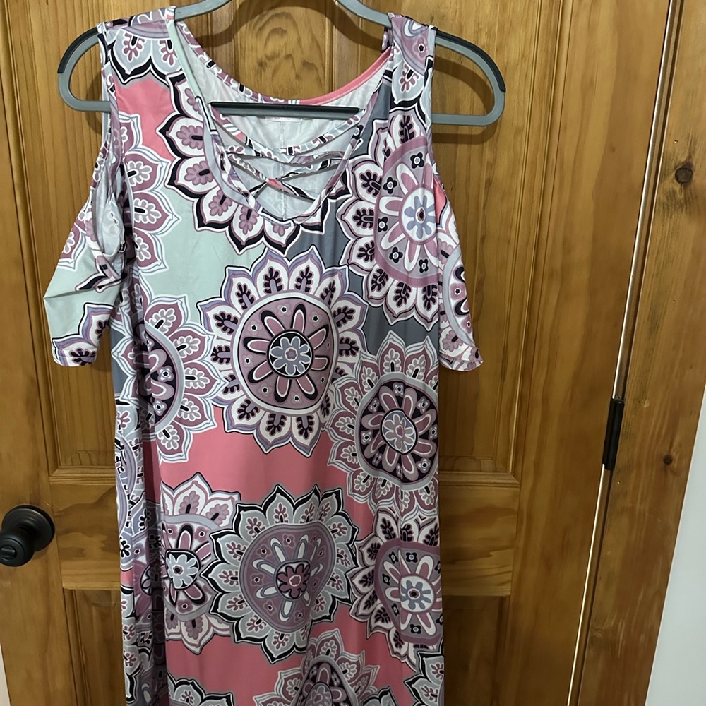 Floral Patterned Top with Cutout Details